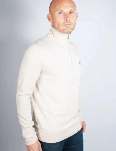 Fred Perry Classic Half Zip Jumper | Porridge Marl