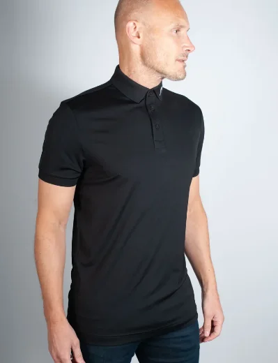 J Lindeberg Tour Tech Regular Fit Golf Polo | Black