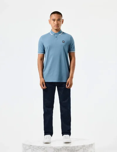 Weekend Offender Farina Double Tipped Polo | Baltic Blue