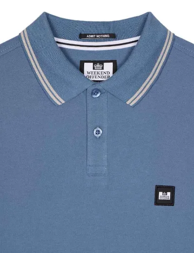 Weekend Offender Farina Double Tipped Polo | Baltic Blue