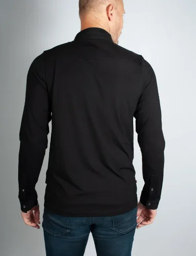 Luke EST 1977 Long Macau Long Sleeve Polo | Black