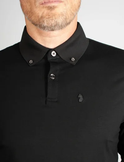 Luke EST 1977 Long Macau Long Sleeve Polo | Black