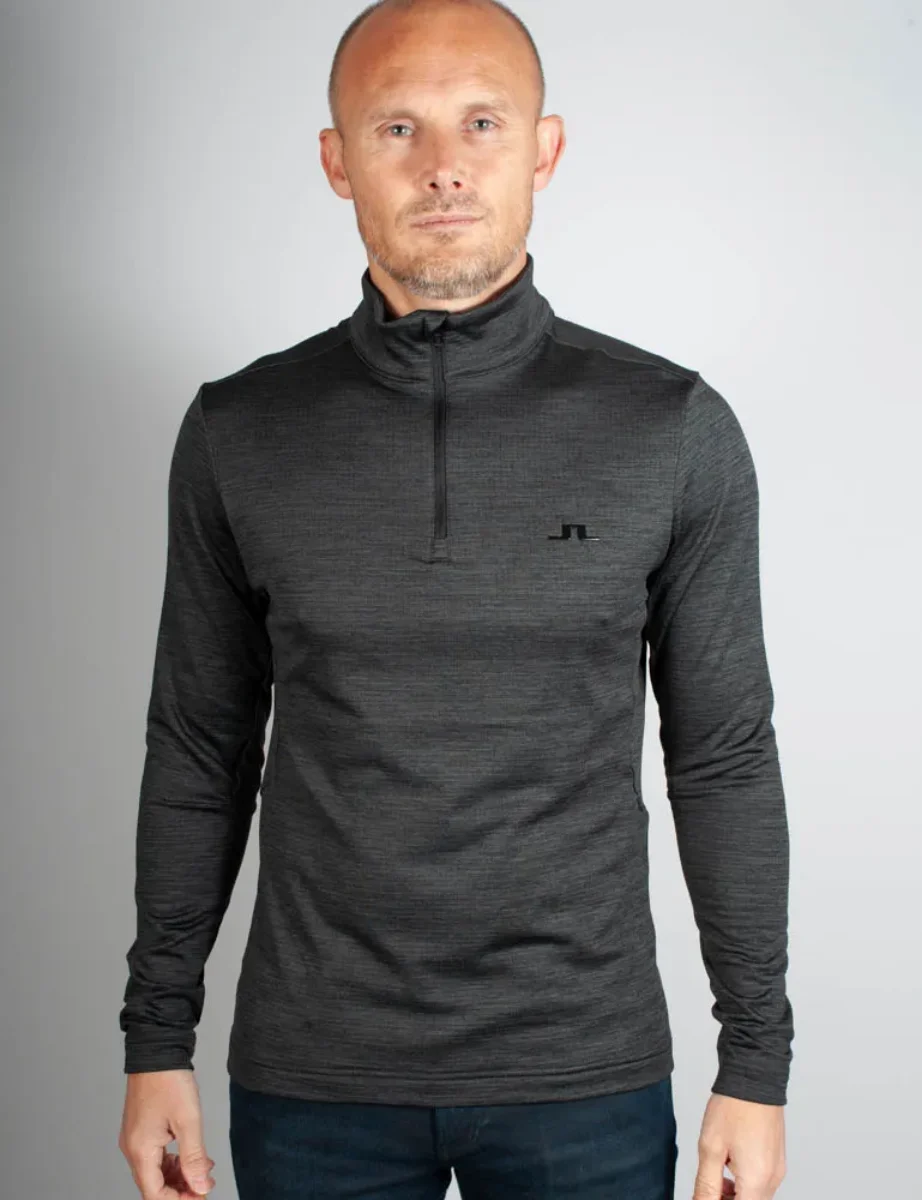 J.Lindeberg Destry Half Zip Mid Layer | Black Malange