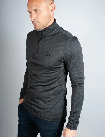 J.Lindeberg Destry Half Zip Mid Layer | Black Malange