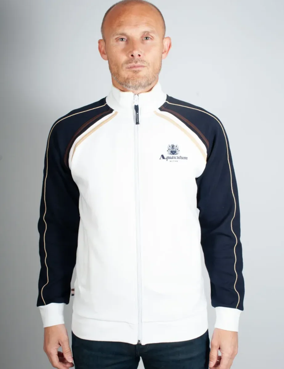 Aquascutum Active Scuba Stripe Track Top | White