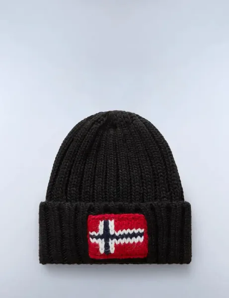 Napapijri Semiury Beanie Hat | Black Napapijri Semiury Beanie Hat | Black