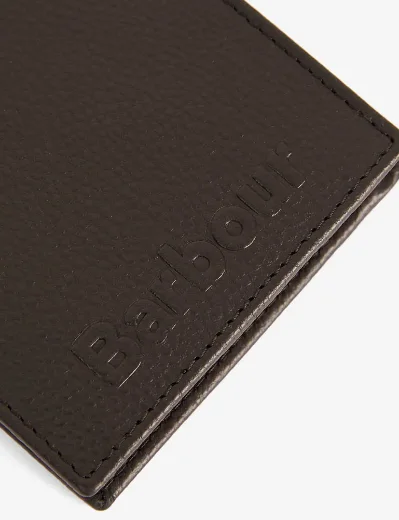 Barbour Logo Leather Billfold Wallet | Black