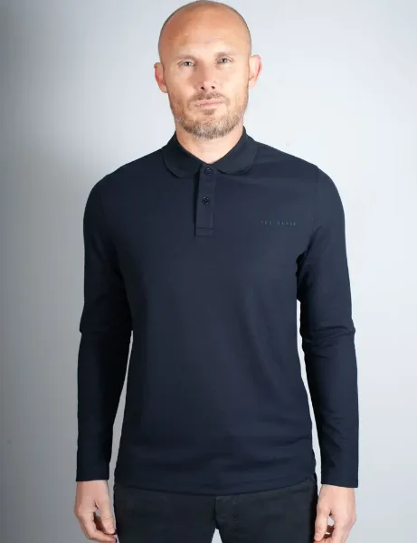 Ted Baker Pacto Long Sleeve Polo | Navy Ted Baker Pacto Long Sleeve Polo | Navy
