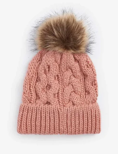 Barbour Women's Penshaw Cable Knit Beanie | Pink Rust