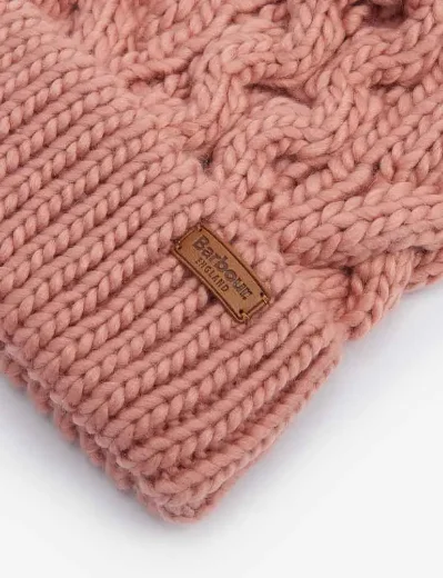 Barbour Women's Penshaw Cable Knit Beanie | Pink Rust