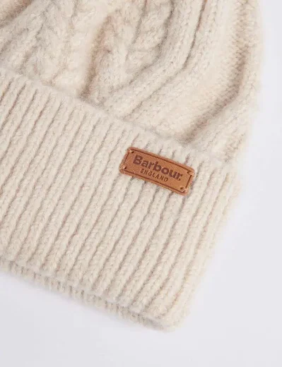 Barbour Women's Elsdon Cable Knit Beanie | Eggshell