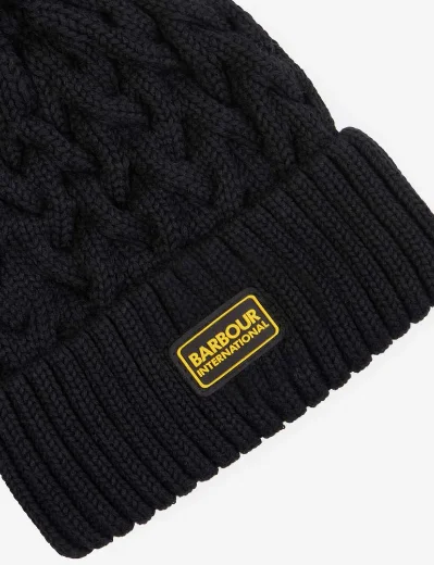 Barbour Intl Drift Cable Beanie| Black