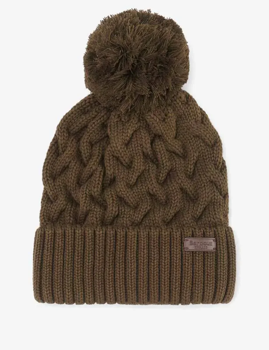 Barbour Gainford Cable Beanie | Olive