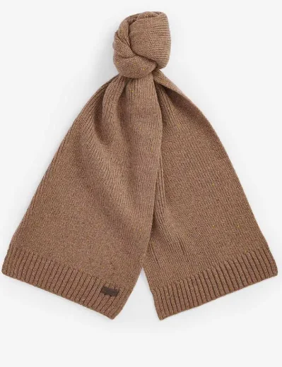 Barbour Carlton Fleck Beanie & Scarf Gift Set | Sandstone