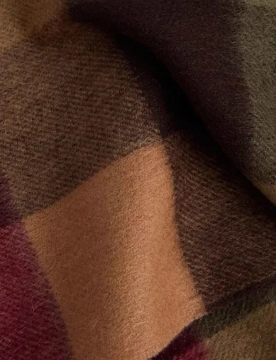 Barbour Lambswool Tattersall Scarf | Tawny Port