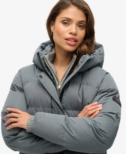 Superdry Microfibre Longline Puffer Jacket | Ebony