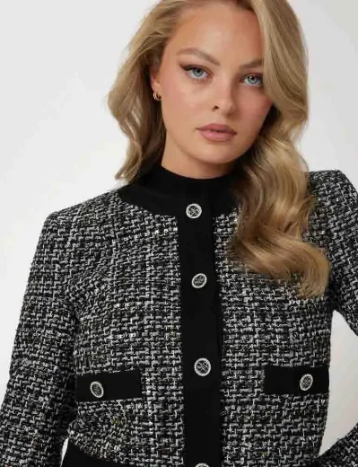 Guess Women's Yvonne Tweed Jacket | Black