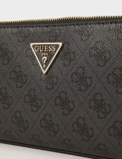 Guess Eco Erica 4G Logo Status Crossbody Bag | Coal