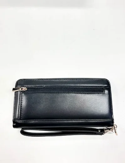 Guess Laurel Large Zip Around Purse | Black