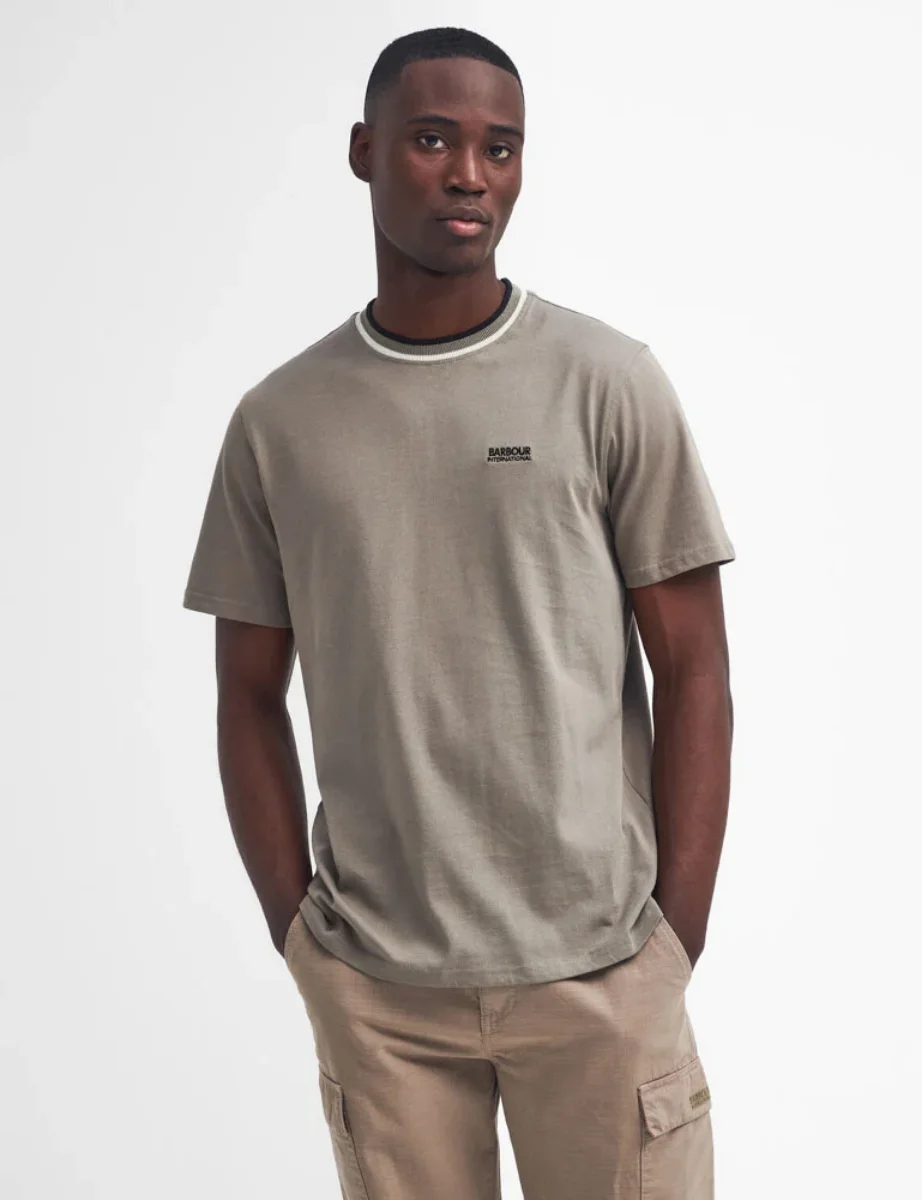 Barbour Intl Buxton Tipped T-Shirt | Brindle