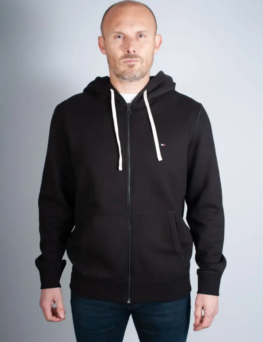 Tommy Hilfiger Fleece Zip Through Hoody | Black