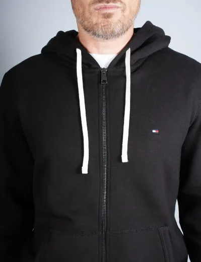 Tommy Hilfiger Fleece Zip Through Hoody | Black