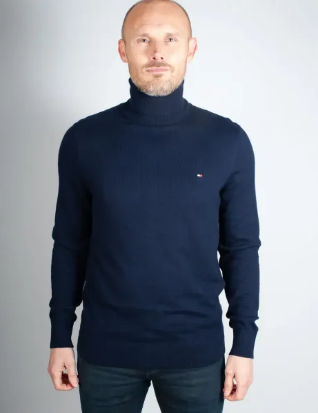 Tommy Hilfiger Cotton Cashmere Roll Neck | Desert Sky Tommy Hilfiger Cotton Cashmere Roll Neck | Desert Sky