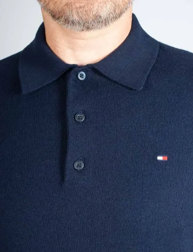 Tommy Hilfiger Pima Cotton Cashmere Long Sleeve Polo | Navy