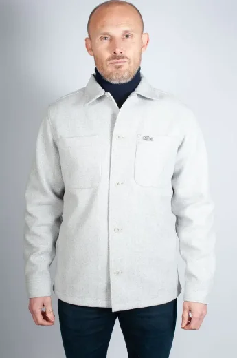 Lacoste Oversized Flannel Overshirt | Grey