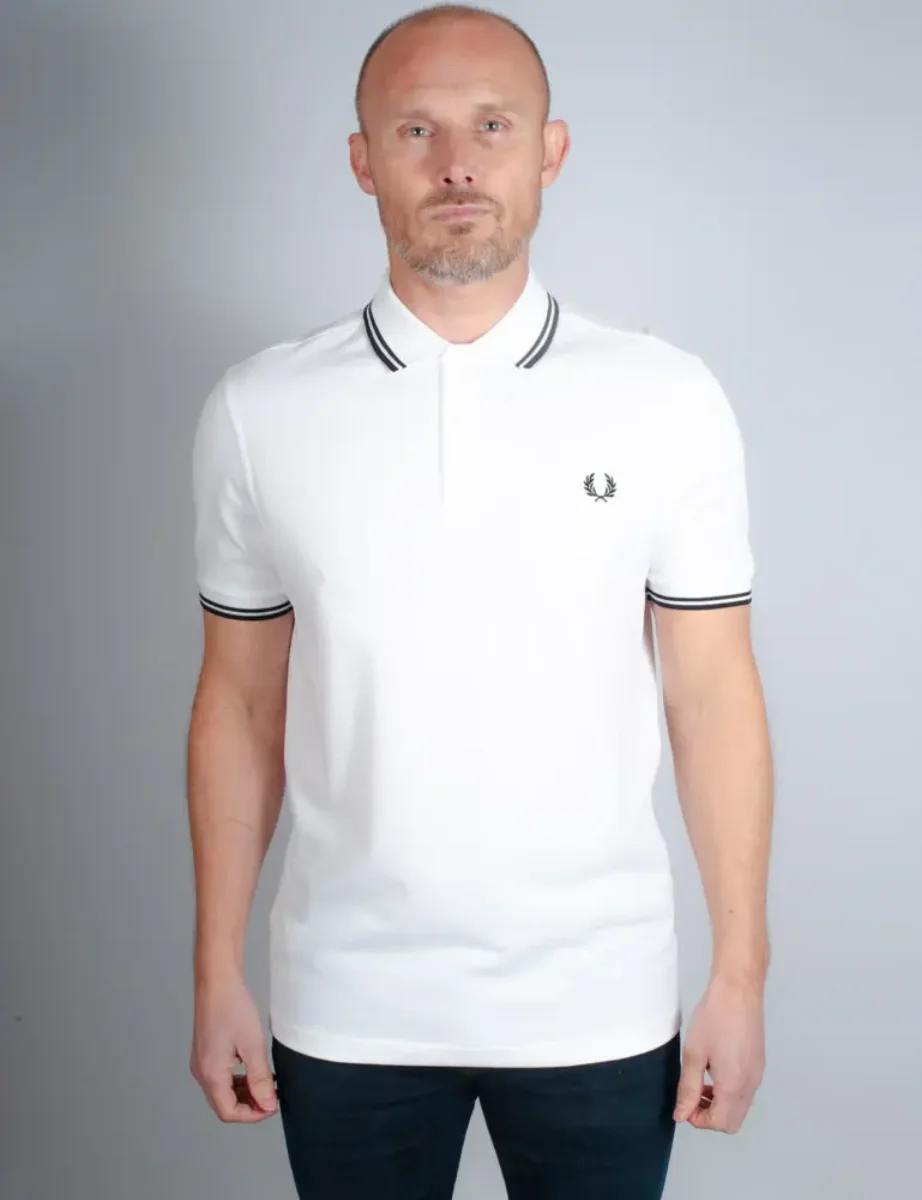 Fred Perry Twin Tipped Polo Shirt | White