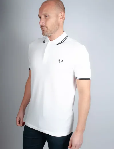 Fred Perry Twin Tipped Polo Shirt | White