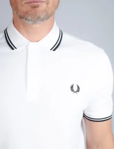 Fred Perry Twin Tipped Polo Shirt | White