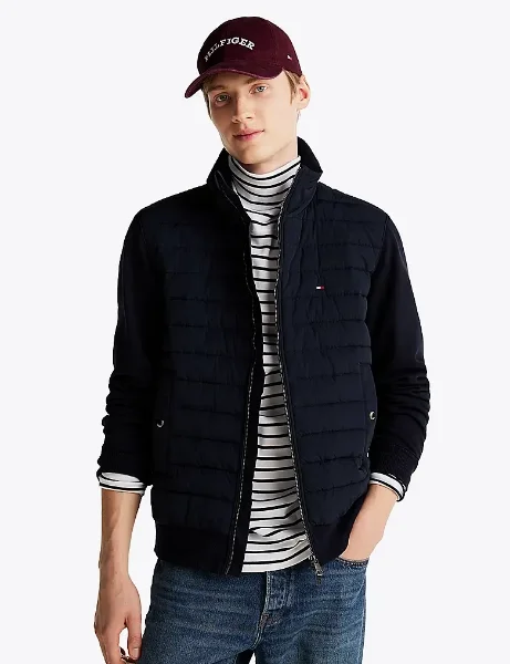 Tommy Hilfiger Mix Media Jacket | Desert Sky Tommy Hilfiger Mix Media Jacket | Desert Sky