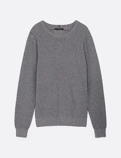 Tommy Hilfiger Essential Structure Crewneck Jumper | Medium Grey Heather