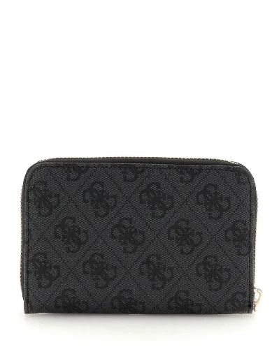 Guess Eco Erica 4G Logo Medium Zip Purse | Coal