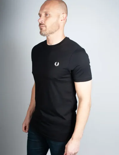 Fred Perry Plain Crew Neck T-Shirt | Black