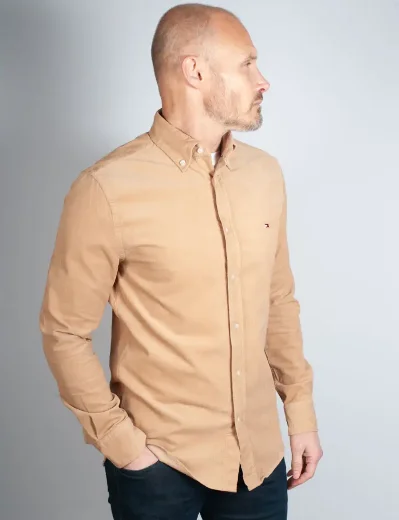 Tommy Hilfiger Solid Corduroy Regular Fit Shirt | Sand