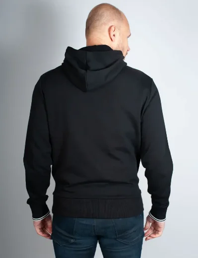 Fred Perry Tipped Hooded Sweatshirt / Black