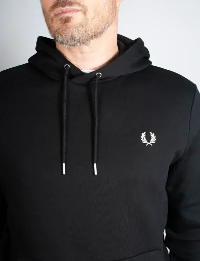 Fred Perry Tipped Hooded Sweatshirt / Black