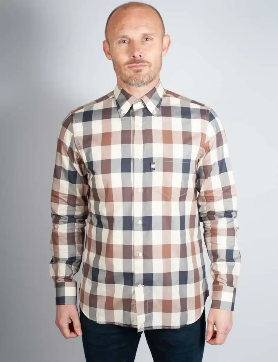 Aquascutum Active Macro Club Check Long Sleeve Shirt 