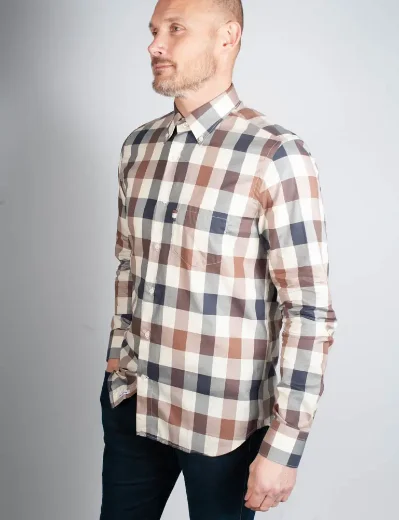 Aquascutum Active Macro Club Check Long Sleeve Shirt 