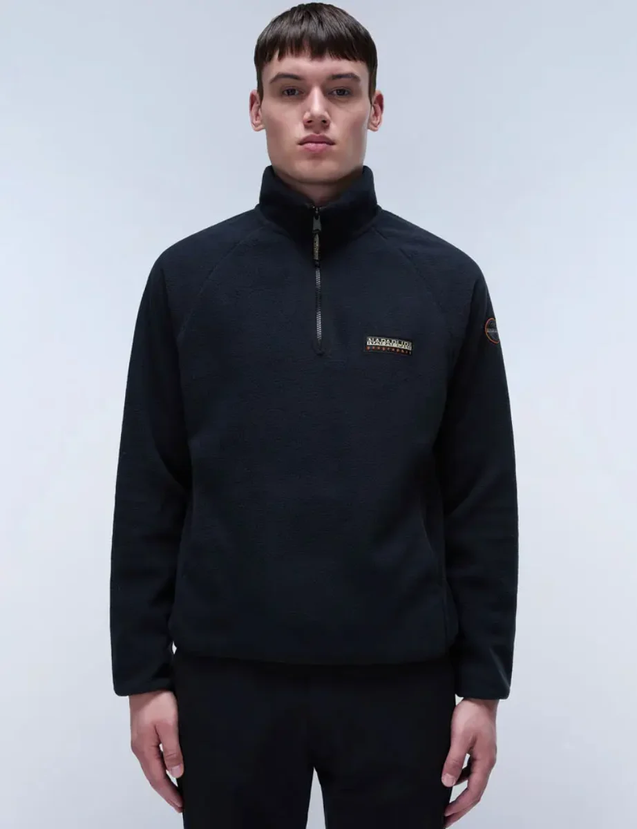 Napapijri Dolent Half Zip Fleece Sweatshirt | Black