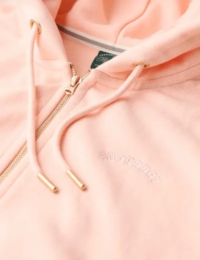 Superdry Essential Logo Zip Hoodie | Pale Rose Pink