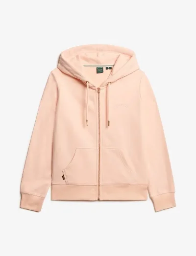 Superdry Essential Logo Zip Hoodie | Pale Rose Pink