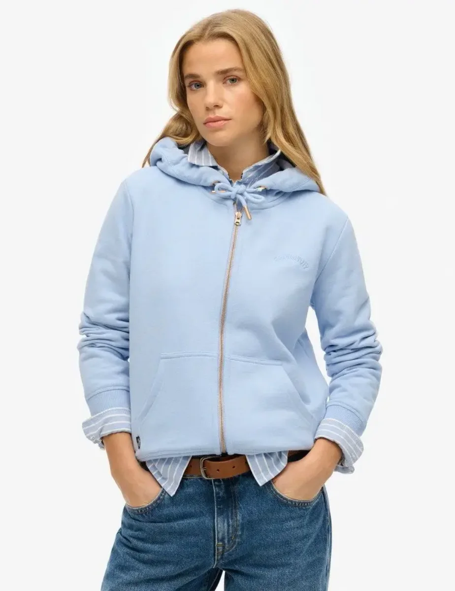 Superdry Essential Logo Zip Hoodie | Rich Blue