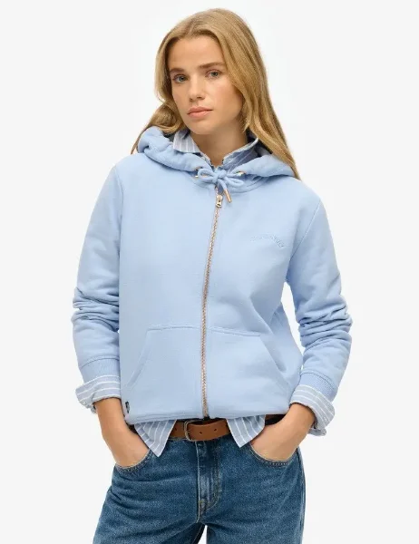 Superdry Essential Logo Zip Hoodie | Rich Blue Superdry Essential Logo Zip Hoodie | Rich Blue