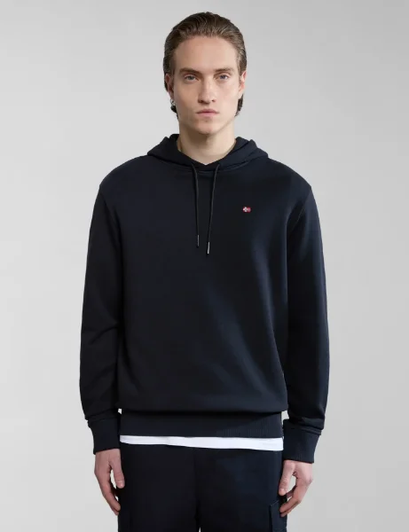 Napapijri Balis Hooded Sweat | Black Napapijri Balis Hooded Sweat | Black