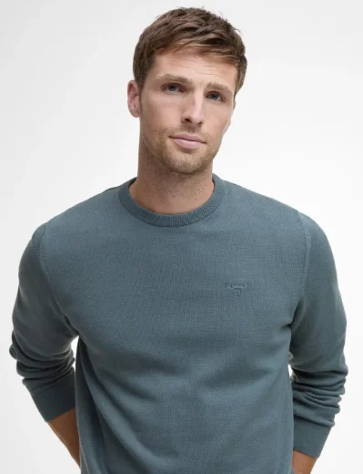 Barbour Pima Cotton Crew Neck Sweater | Vintage Teal