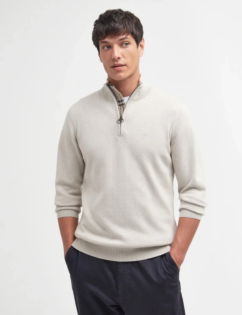 Barbour Half Zip Knitted Jumper | Mist