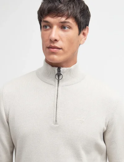 Barbour Half Zip Knitted Jumper | Mist